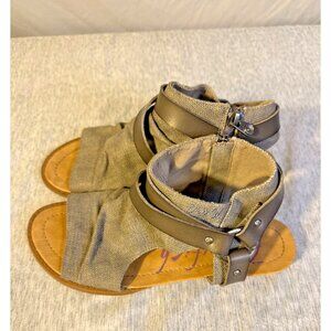 Blowfish Olive Green Canvas Strappy Sandals